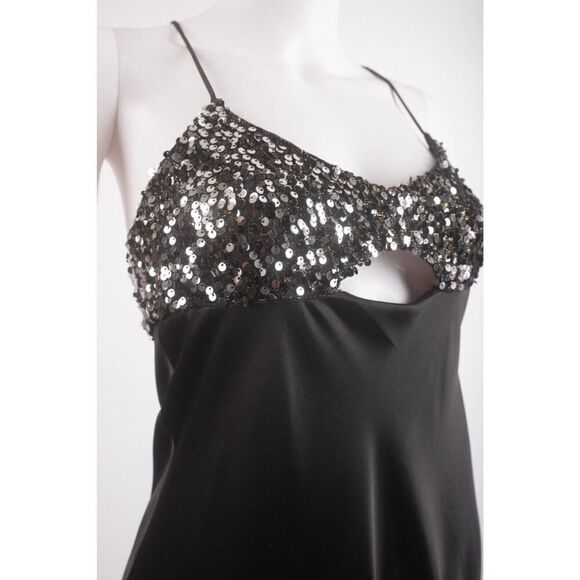 Zara Festive Day Womens Slip Dress Black Sequined Size M Midi 8741/269 NWT - Picture 3 of 6